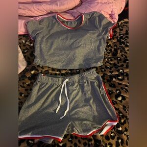 a new day Athletic Gray Shorts with Red Accents